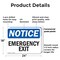 Signmission Exit Sign, Plastic, 24 in W, 18 in H, Emergency Exit OS-2PACK-NS-P-1824-L-11830 - alternate 4